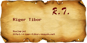 Riger Tibor névjegykártya